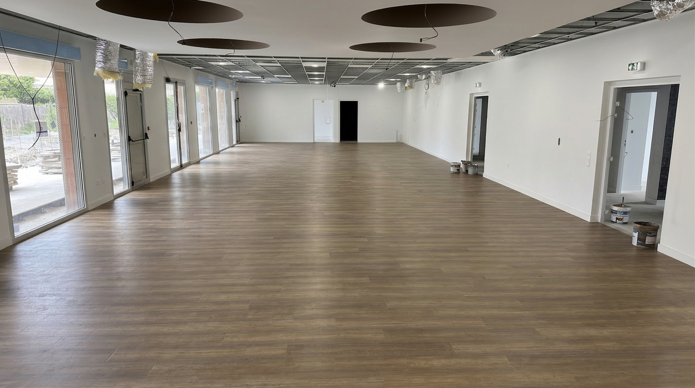 Chantier revêtement de sol — avant et après — Après